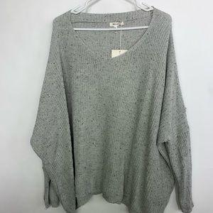 Oversized/off shoulder light Grey Knit sweater